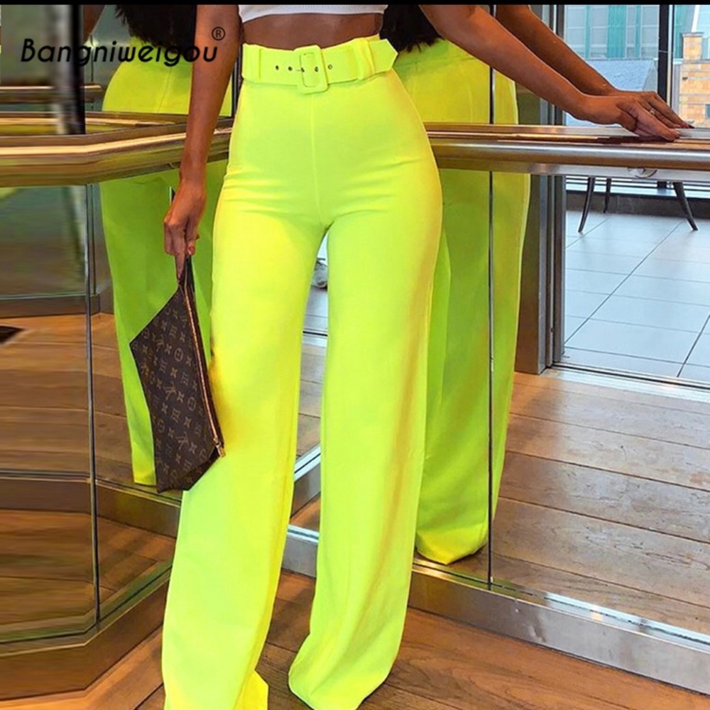 Neon Green Bell Bottoms